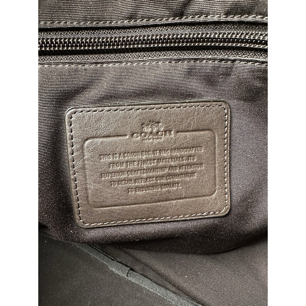Mens Leather Coach Brown Briefcase Laptop Work Bag, Size One Size - Picture 9 of 13